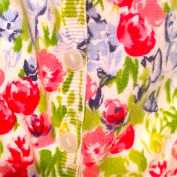 - Vintage Talbots Pima Cotton Floral button down cardigan - Picture 6 of 6